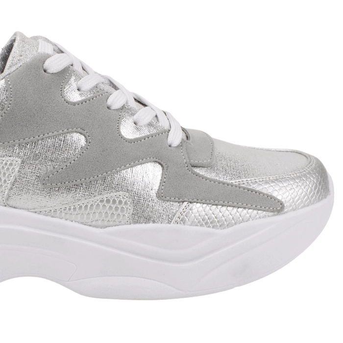 ZAPATILLA EXS CHUNKY PLATEADA - 4