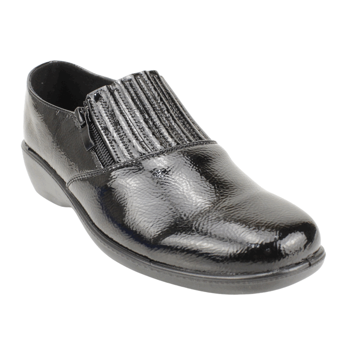 ZAPATO NEW WALK CONFORT CIERRE NEGRO BRILLANTE - 2