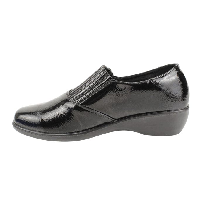 ZAPATO NEW WALK CONFORT CIERRE NEGRO BRILLANTE - 3