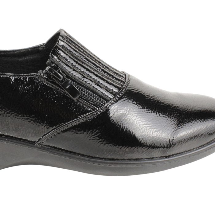 ZAPATO NEW WALK CONFORT CIERRE NEGRO BRILLANTE - 4