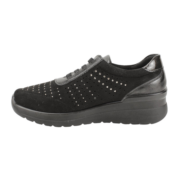 ZAPATILLA NEW WALK BRILLOS SLIP ON NEGRA - 3