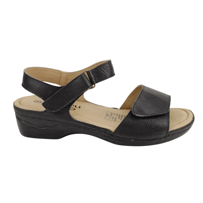 SANDALIA EXS CONFORT CUERO NEGRO - 1