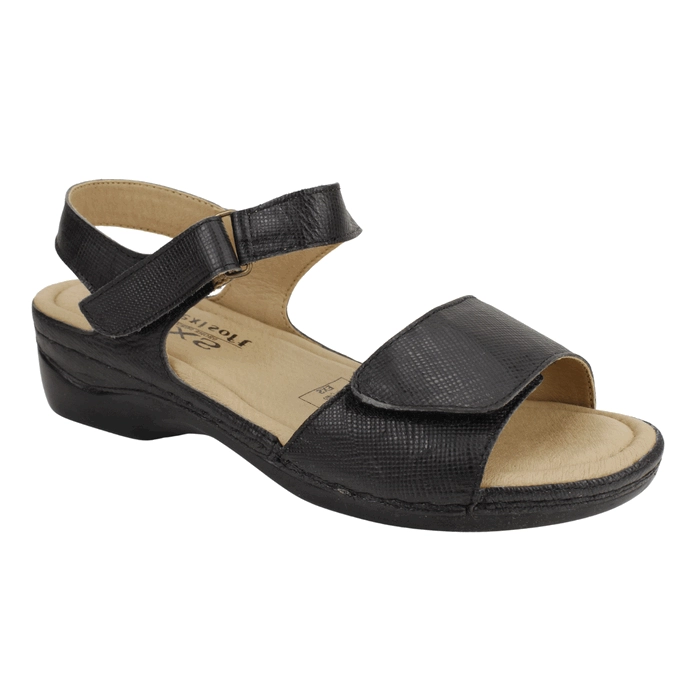 SANDALIA EXS CONFORT CUERO NEGRO - 2