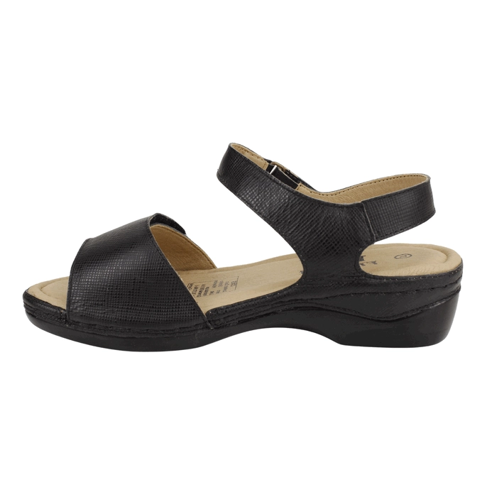 SANDALIA EXS CONFORT CUERO NEGRO - 3