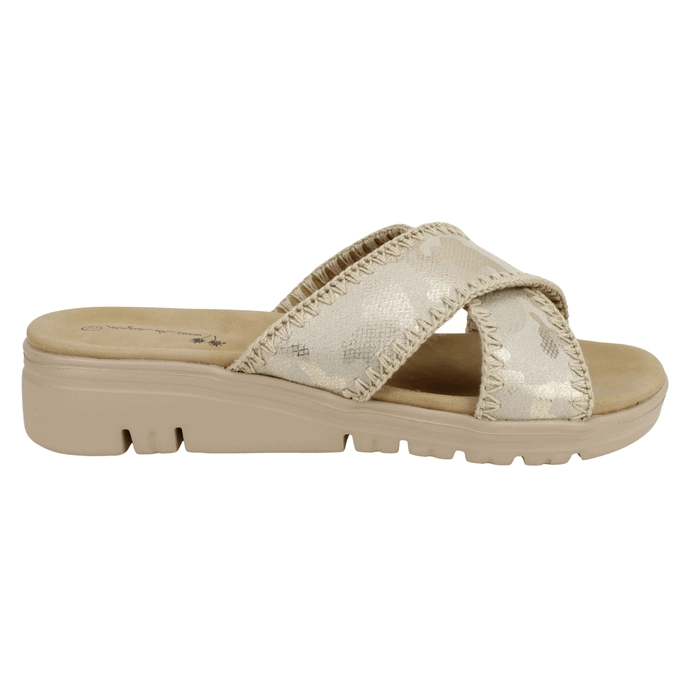 SANDALIA AGUA DE COCO SLIP ON DORADA - 1