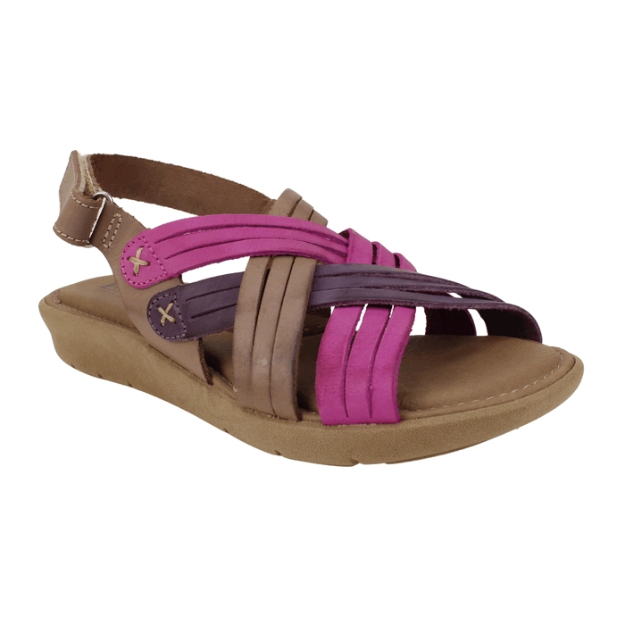SANDALIA EXS CONFORT TIRAS CUERO BURDEO - 2