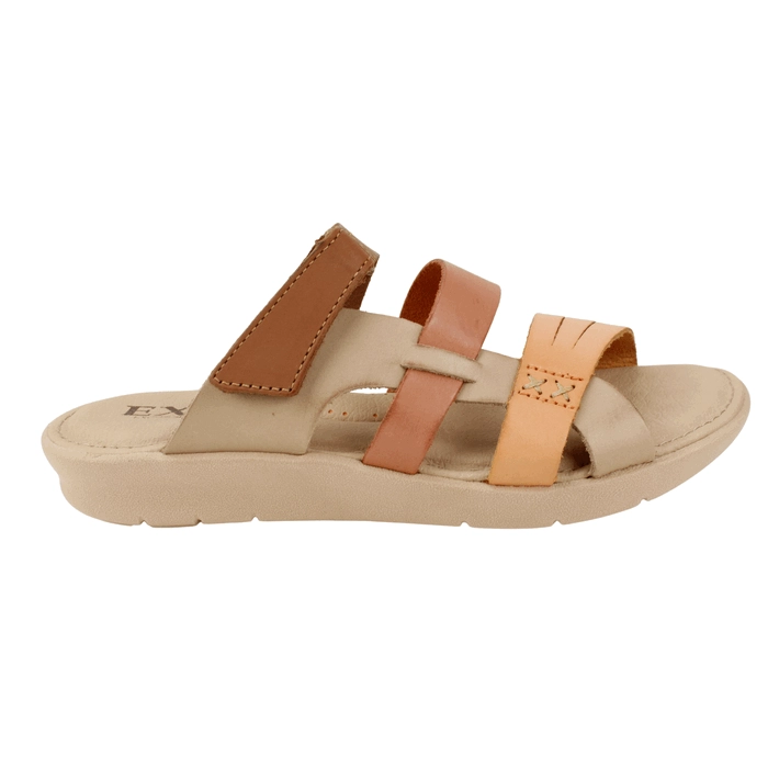 SANDALIA EXS TIRAS CUERO ROSADA - 1