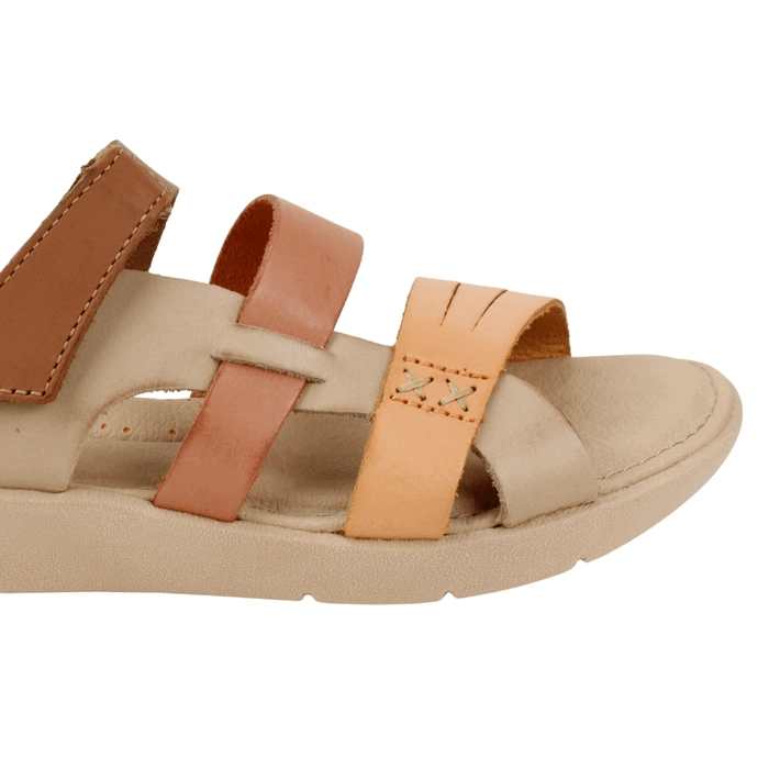 SANDALIA EXS TIRAS CUERO ROSADA - 4