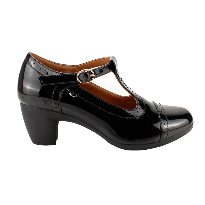 ZAPATO NEW WALK CHAROL NEGRO - 1
