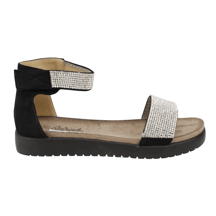 SANDALIA REFRESH BRILLOS NEGRA - 1