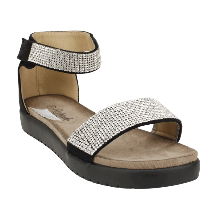 SANDALIA REFRESH BRILLOS NEGRA - 3