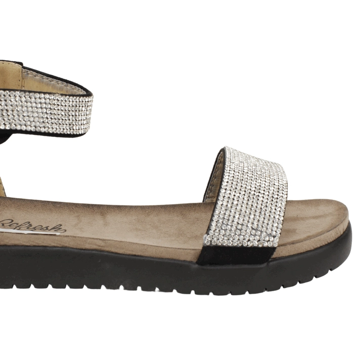 SANDALIA REFRESH BRILLOS NEGRA - 5