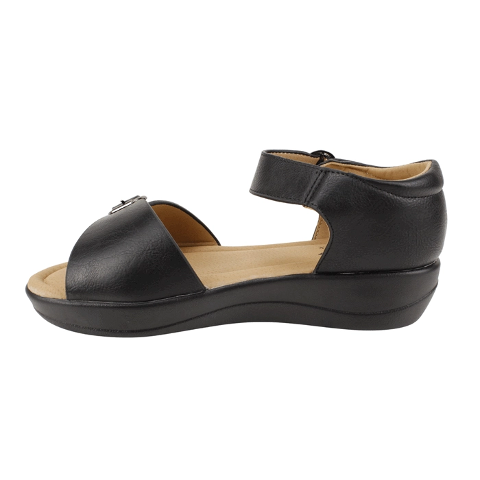 SANDALIA NEW WALK DOBLE BROCHE NEGRA - 4