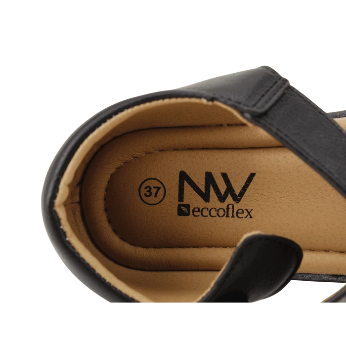 SANDALIA NEW WALK DOBLE BROCHE NEGRA - 5