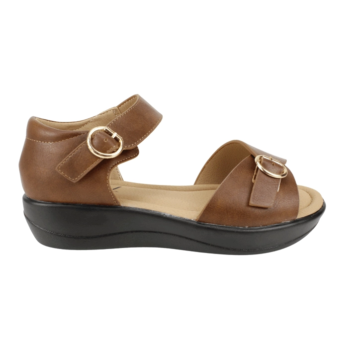 SANDALIA NEW WALK DOBLE BROCHE CAFE - 1