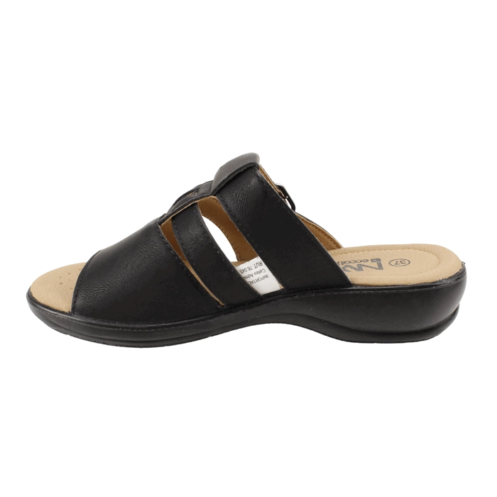 SANDALIA NEW WALK SLIP ON BROCHE NEGRA - 4