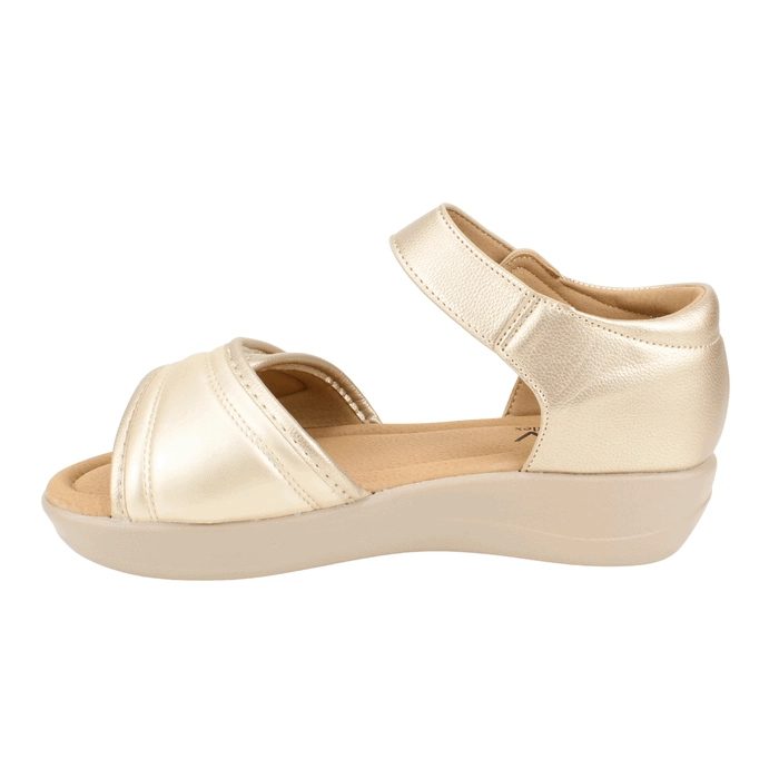 SANDALIA NEW WALK TEXTURAS VELCRO DORADA - 4
