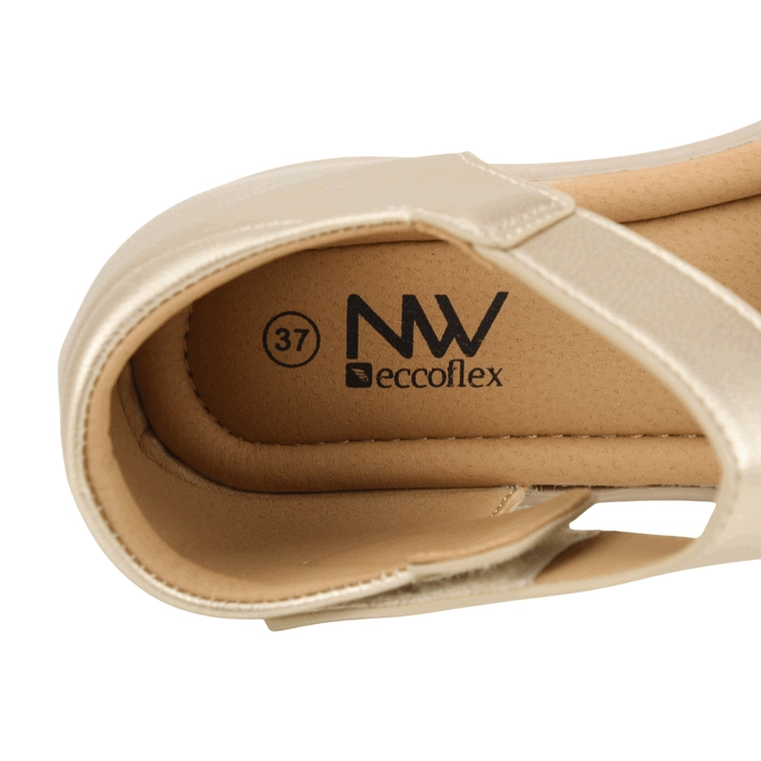 SANDALIA NEW WALK TEXTURAS VELCRO DORADA - 5