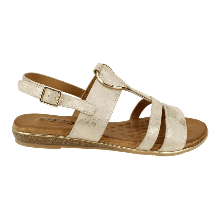 SANDALIA NEW WALK PLANA DORADA - 1