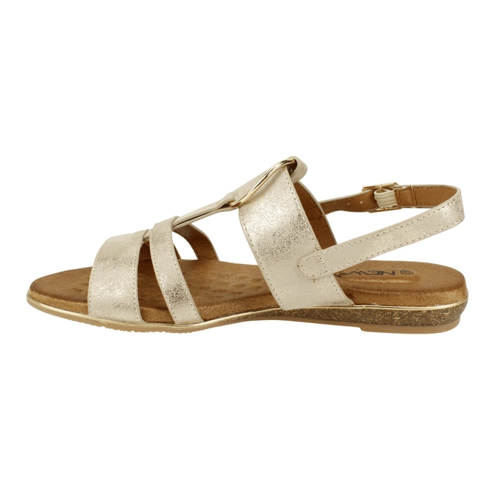 SANDALIA NEW WALK PLANA DORADA - 4