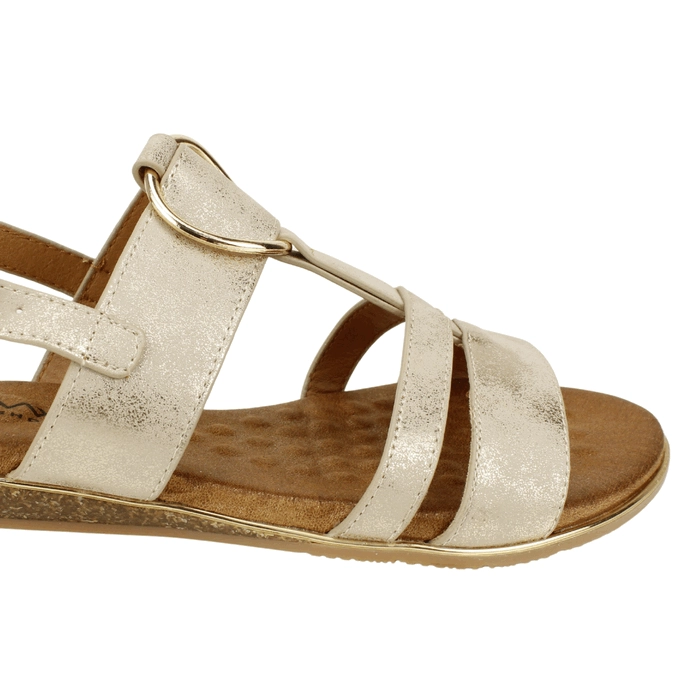 SANDALIA NEW WALK PLANA DORADA - 5