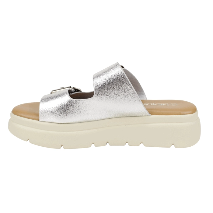 SANDALIA NEW WALK PLATAFORMA PLATEADA - 4