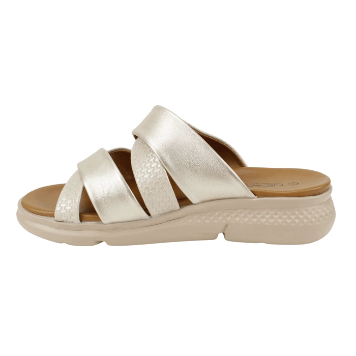 SANDALIA NEW WALK TRENZADA DORADA - 4