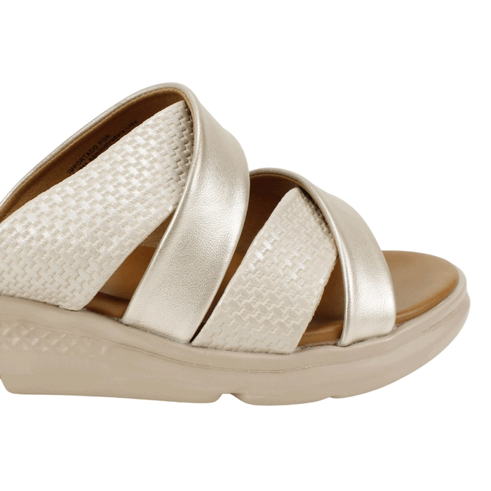 SANDALIA NEW WALK TRENZADA DORADA - 5