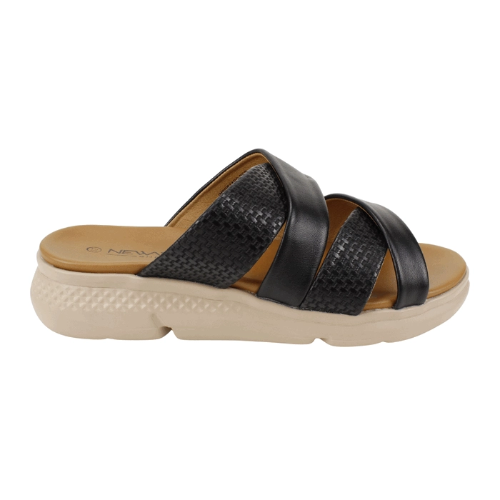 SANDALIA NEW WALK TRENZADA NEGRA - 1