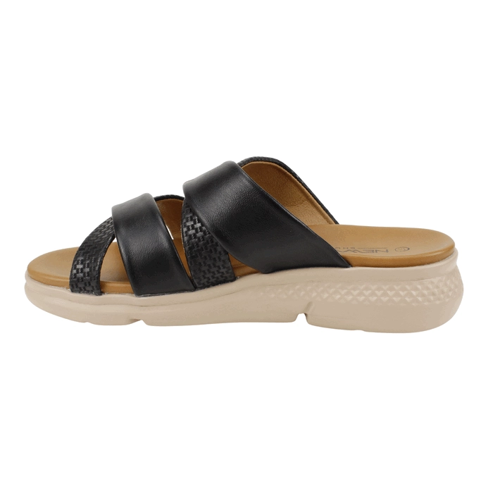 SANDALIA NEW WALK TRENZADA NEGRA - 4