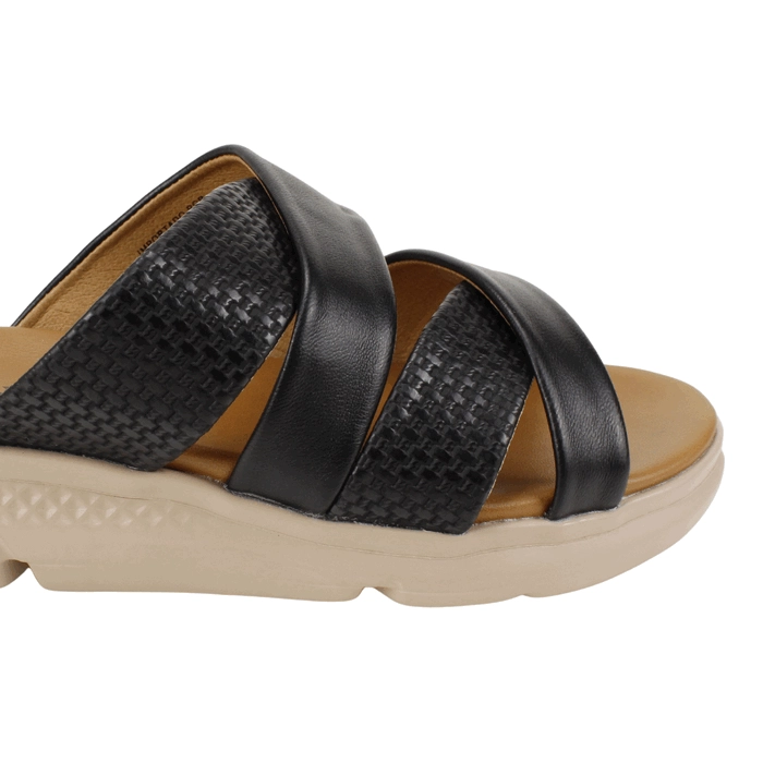 SANDALIA NEW WALK TRENZADA NEGRA - 5