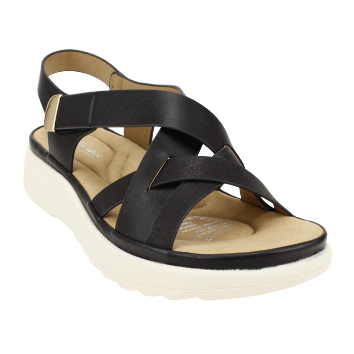 SANDALIA NEW WALK ANATOMICA VELCRO NEGRA - 3