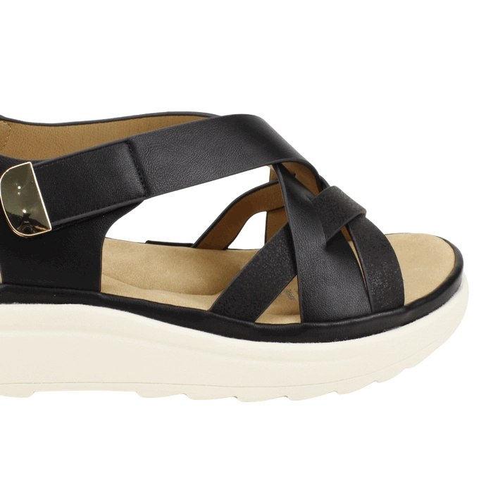 SANDALIA NEW WALK ANATOMICA VELCRO NEGRA - 5