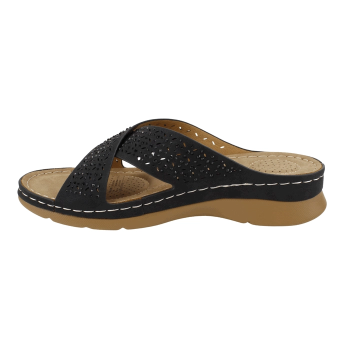 SANDALIA NEW WALK PERFORADA NEGRA - 4