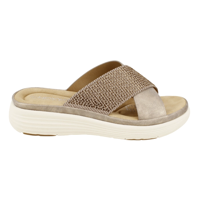 SANDALIA NEW WALK GLITTER BEIGE - 1