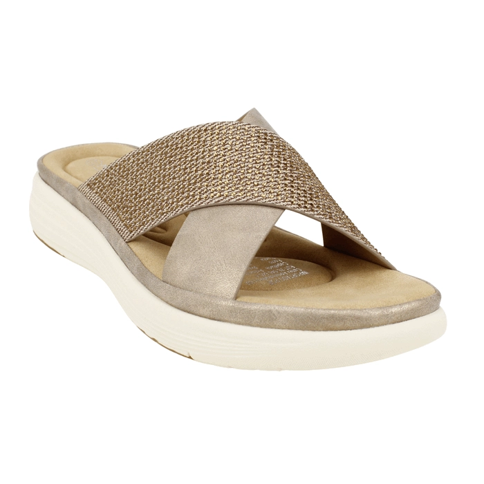 SANDALIA NEW WALK GLITTER BEIGE - 3