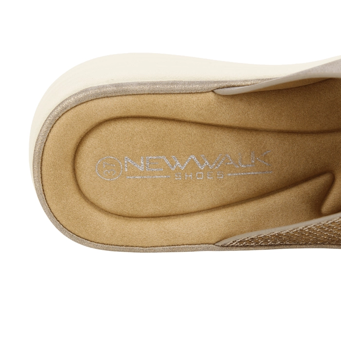 SANDALIA NEW WALK GLITTER BEIGE - 5