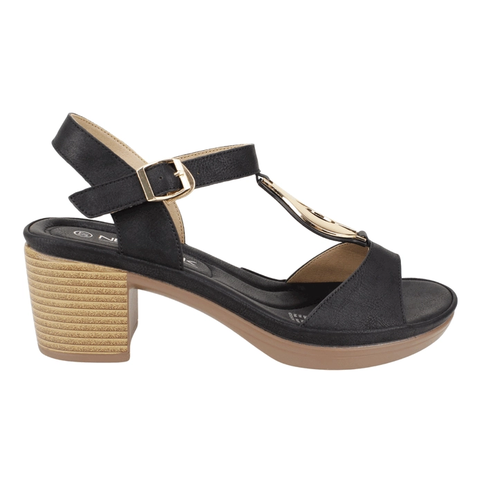 SANDALIA NEW WALK TIRA EN T NEGRA - 1