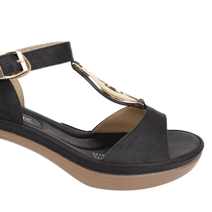 SANDALIA NEW WALK TIRA EN T NEGRA - 5