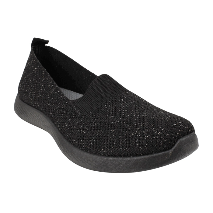 ZAPATILLA NEW WALK BRILLOS CONFORT NEGRO - 3