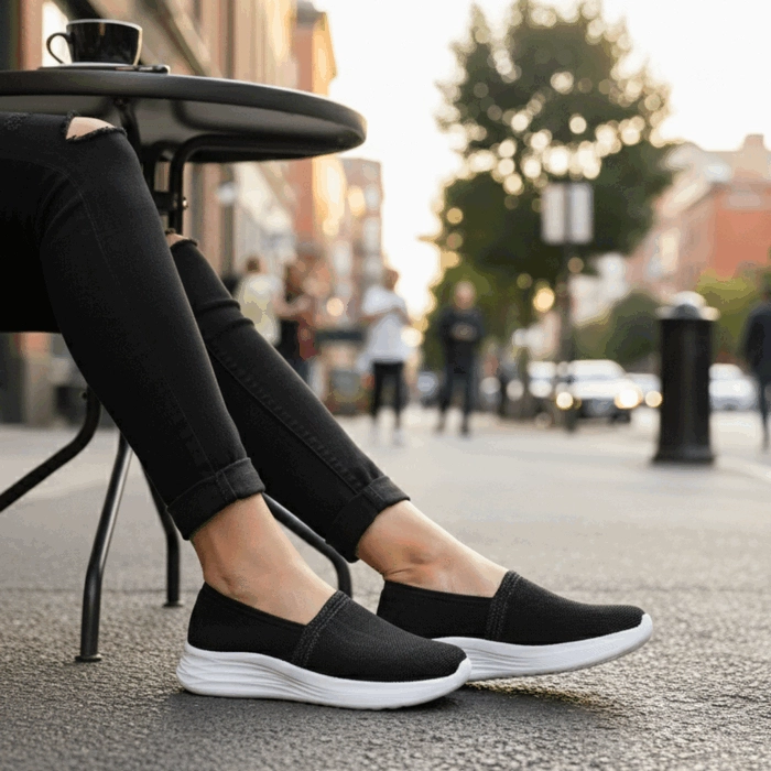 ZAPATILLA NEW WALK TRANSPIRABLE CONFORT NEGRA - 2