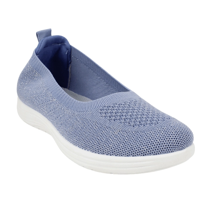 ZAPATILLA NEW WALK SLIP ON CONFORT CELESTE - 3