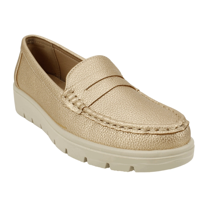MOCASIN NEW WALK PLATAFORMA CONFORT DORADO - 3