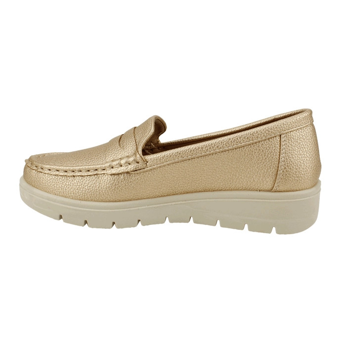 MOCASIN NEW WALK PLATAFORMA CONFORT DORADO - 4