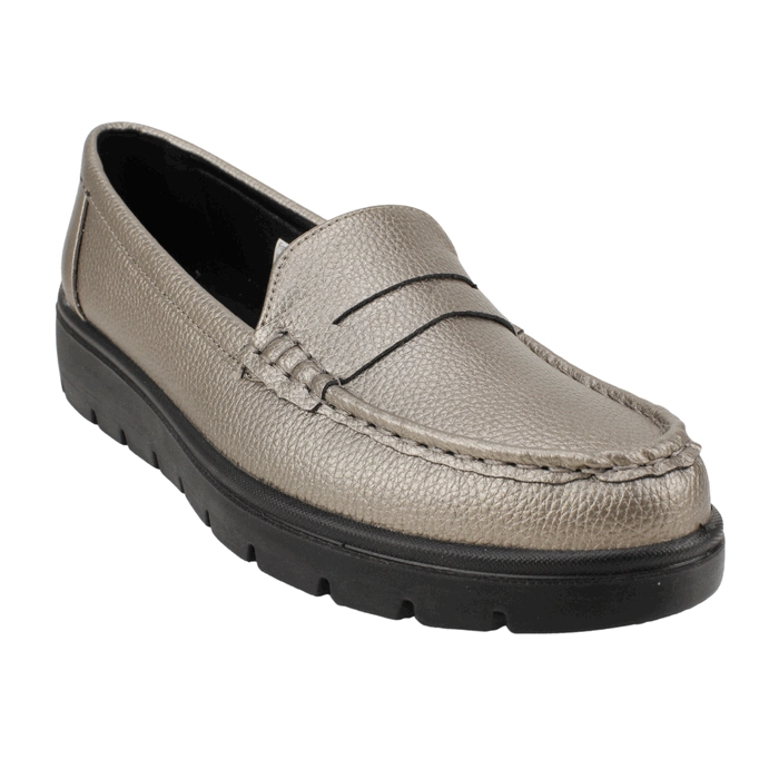 MOCASIN NEW WALK PLATAFORMA CONFORT PLATEADO - 3