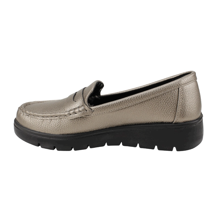 MOCASIN NEW WALK PLATAFORMA CONFORT PLATEADO - 4