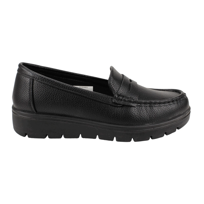MOCASIN NEW WALK PLATAFORMA CONFORT NEGRO - 1