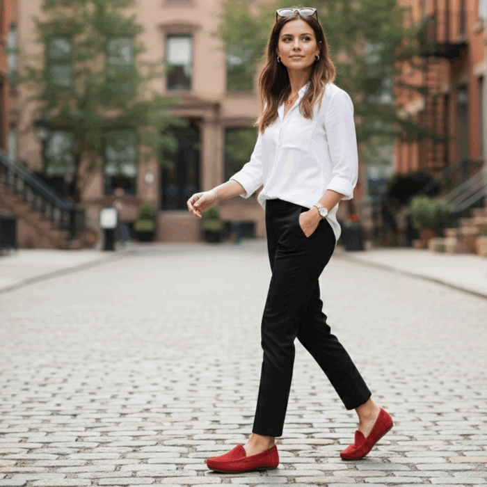 MOCASIN NEW WALK SLIP ON CONFORT ROJO - 2