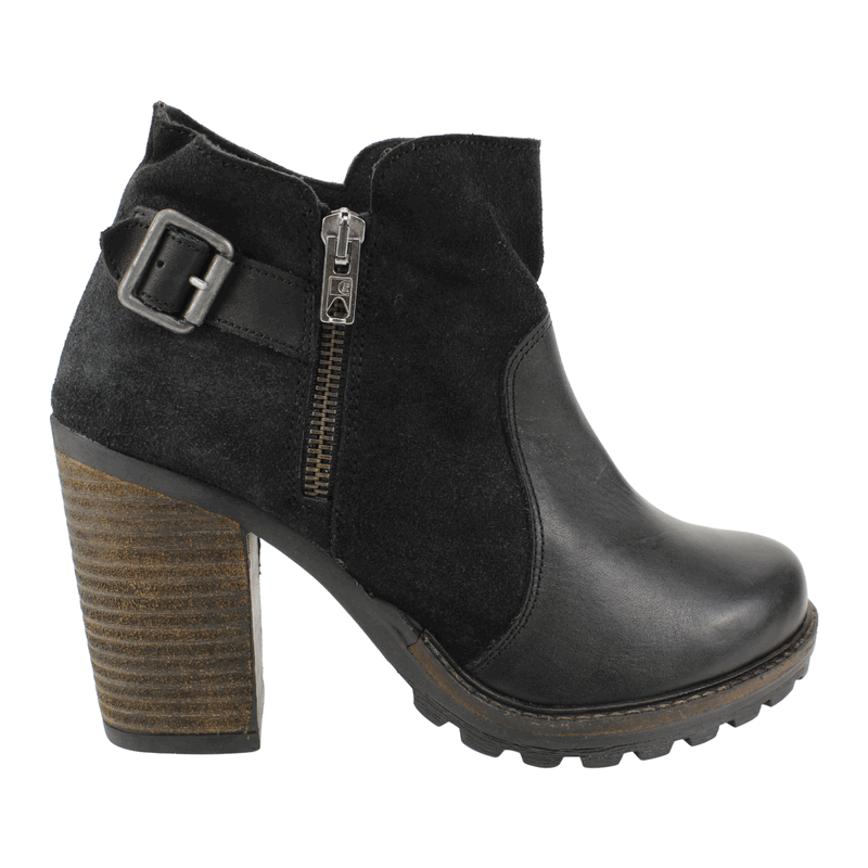 BOTIN CARMELA BROCHE GAMUZA NEGRO - 1