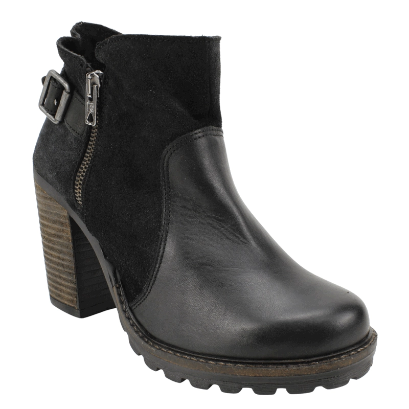 BOTIN CARMELA BROCHE GAMUZA NEGRO - 3
